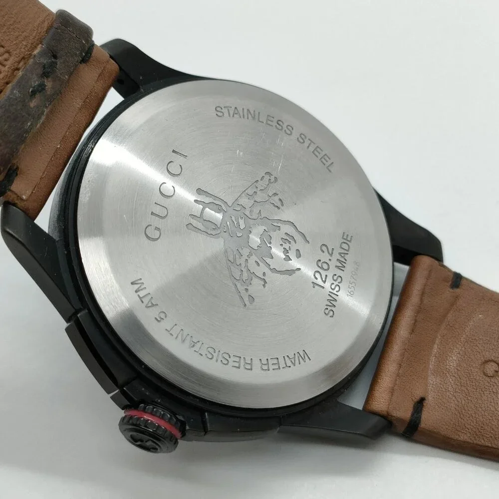 Gucci Watch 126.2 44mm Men's Black X Browns 400-082325